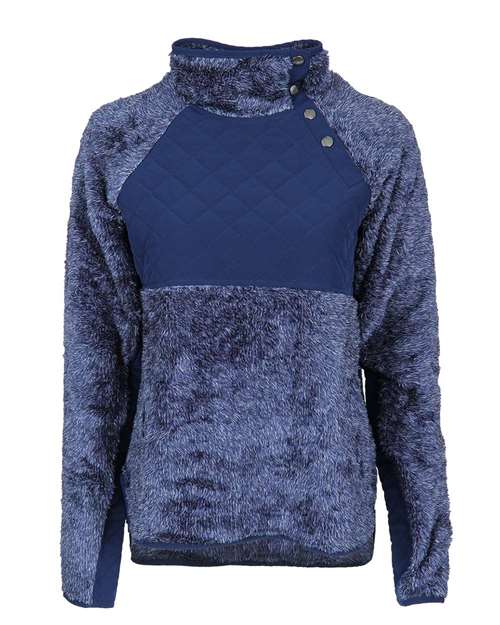 Women's Quilted Fuzzy Fleece Pullover