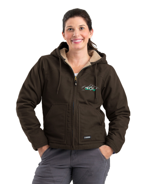 Berne Workwear® WHJ43 Women's Sherpa-Lined Softstone Duck Hooded Jacket BW433