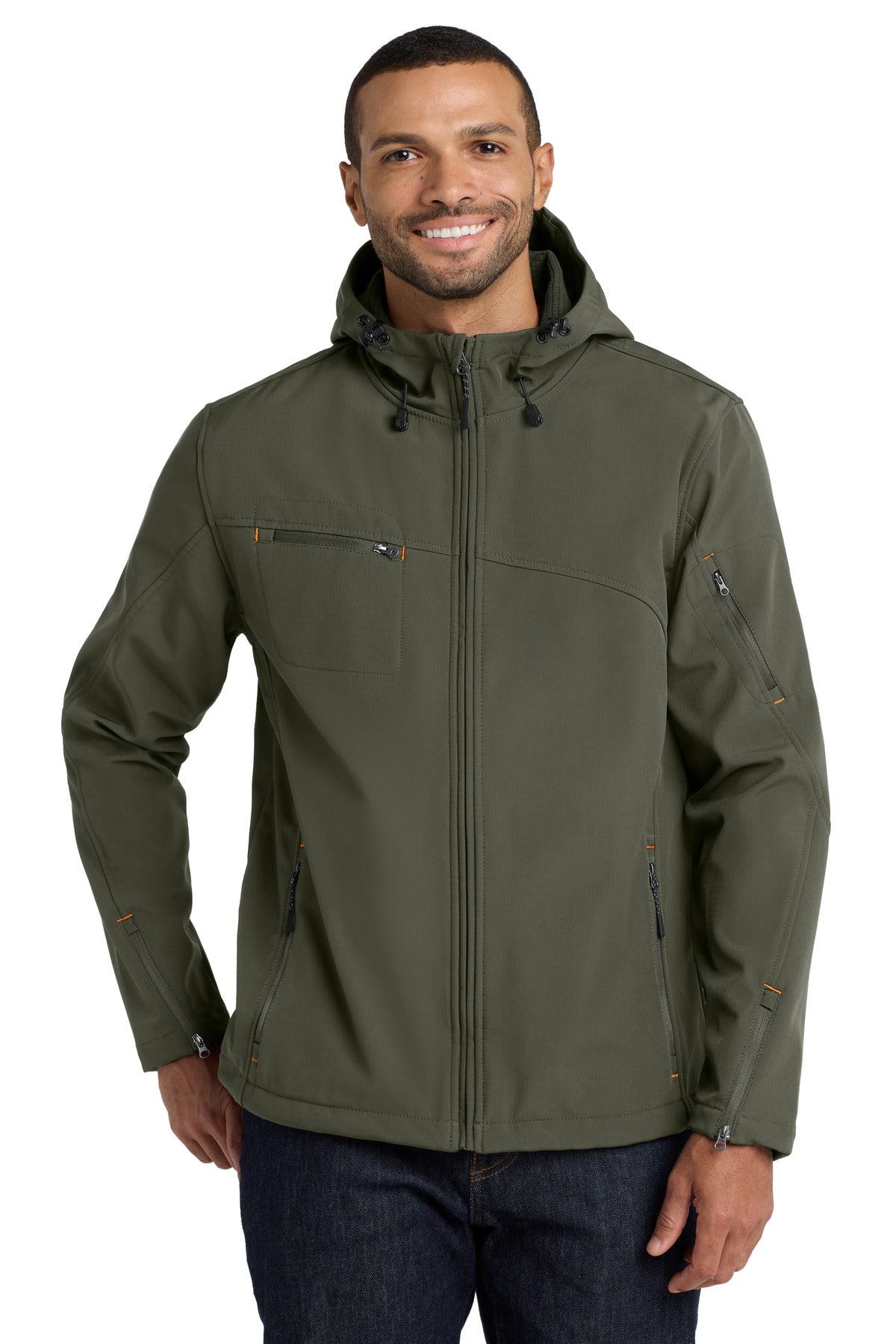 Port Authority ® Textured Hooded Soft Shell Jacket. J706