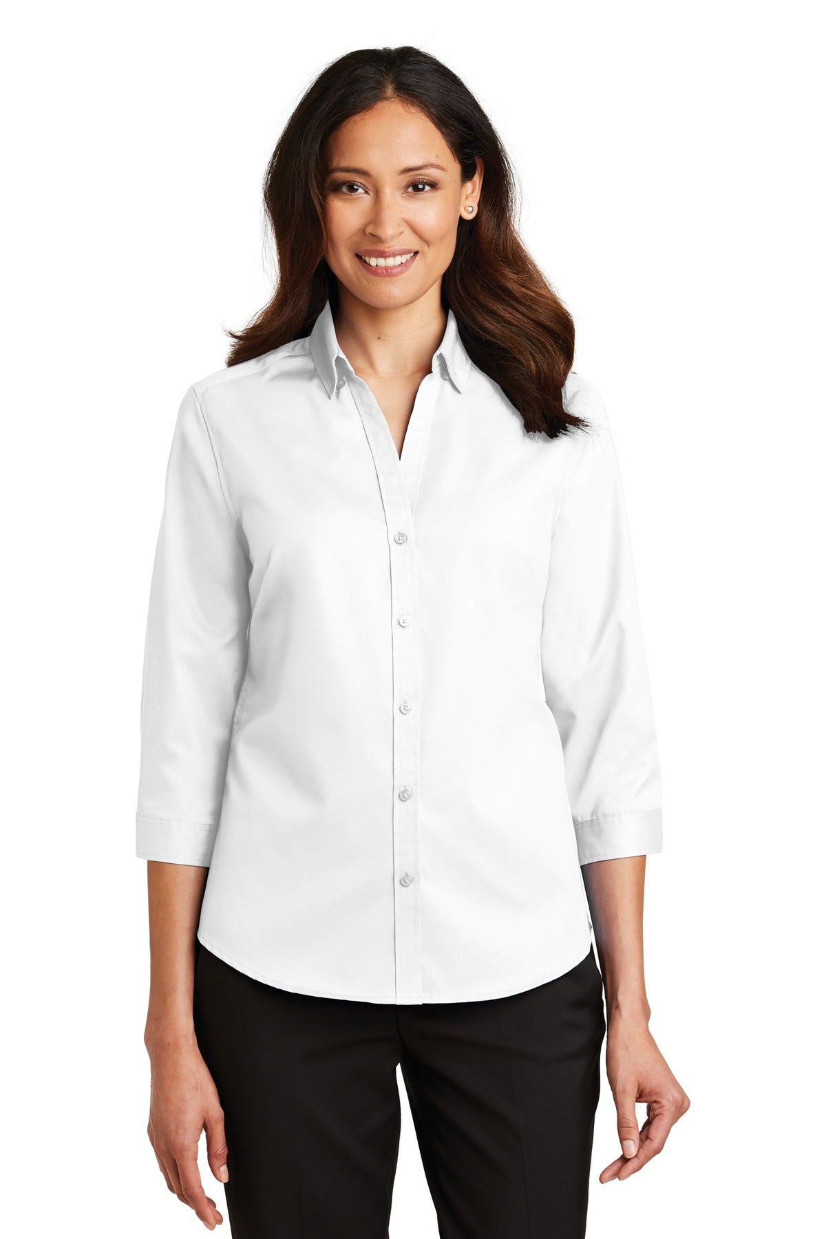 Port Authority ® Women's 3/4-Sleeve SuperPro ™ Twill Shirt. L665