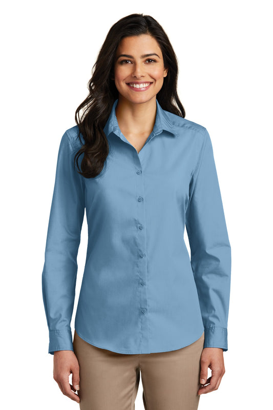 Port Authority ® Women's Long Sleeve Carefree Poplin Shirt. LW100
