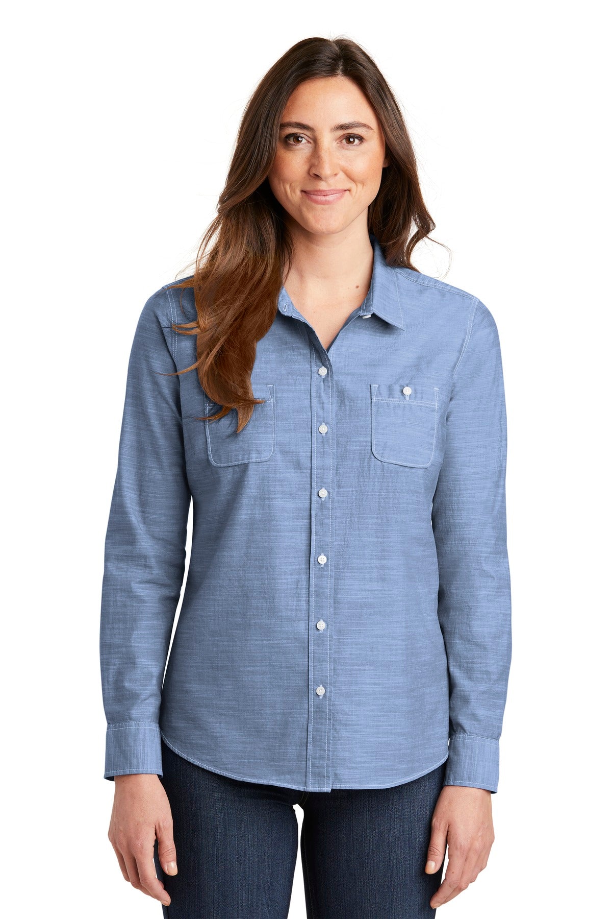 Port Authority ® Women's Slub Chambray Shirt. LW380