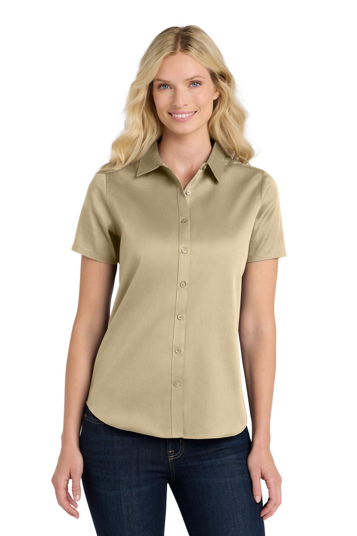Port Authority ® Women's Short Sleeve SuperPro React ™ Twill Shirt. LW809