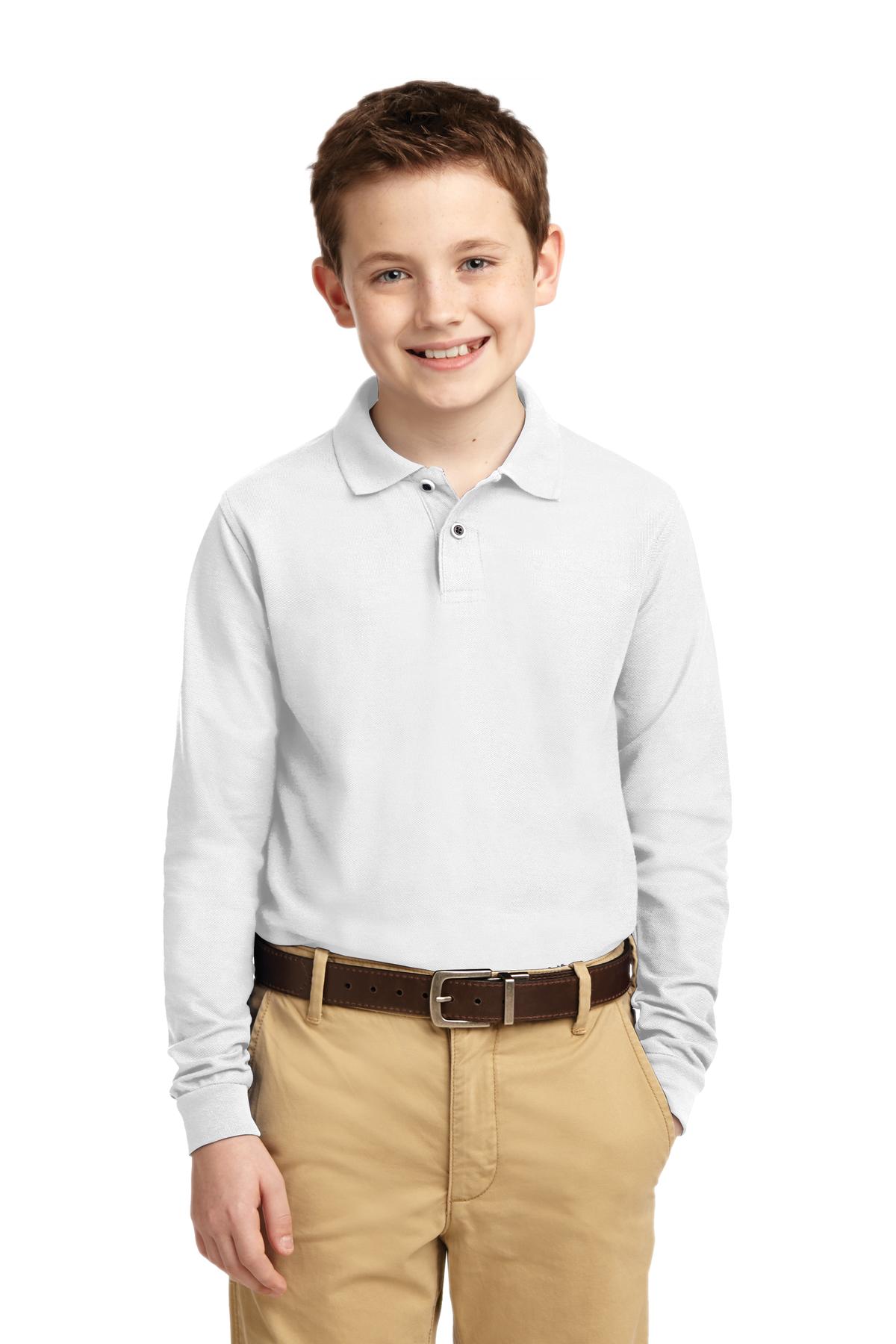Port Authority ® Youth Long Sleeve Silk Touch™ Polo. Y500LS