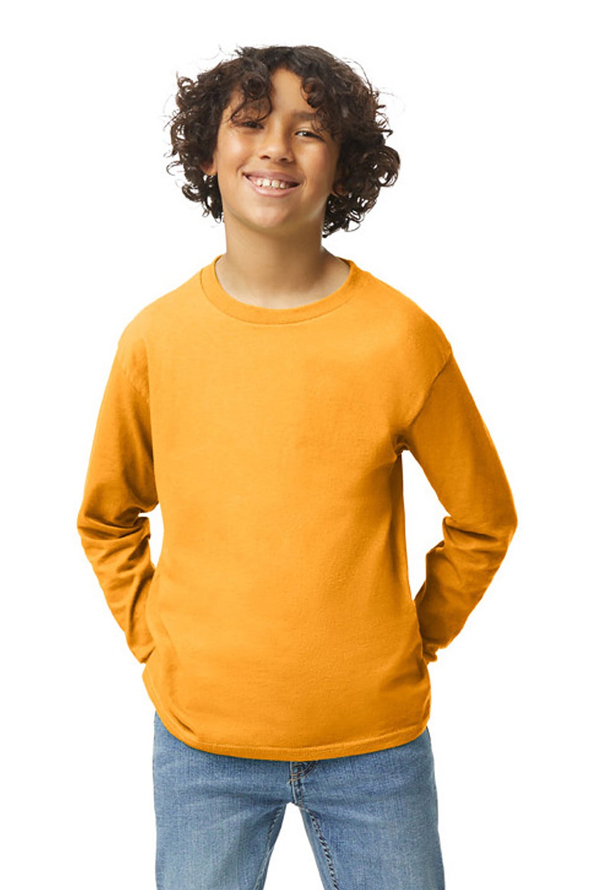 Gildan ®  Youth Heavy Cotton ™  100% Cotton Long Sleeve T-Shirt. 5400B