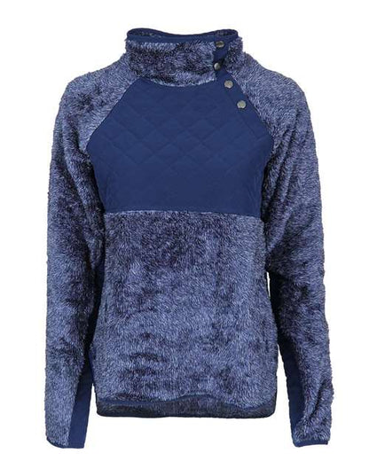 Women's Quilted Fuzzy Fleece Pullover