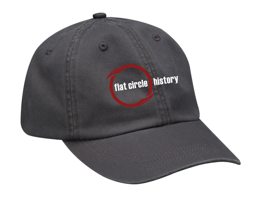 Flat Circle History Embroidered Hat - Charcoal