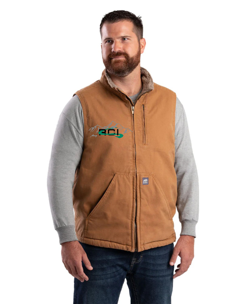 Berne Workwear® V818 Heartland Sherpa-Lined Washed Duck Vest BW818