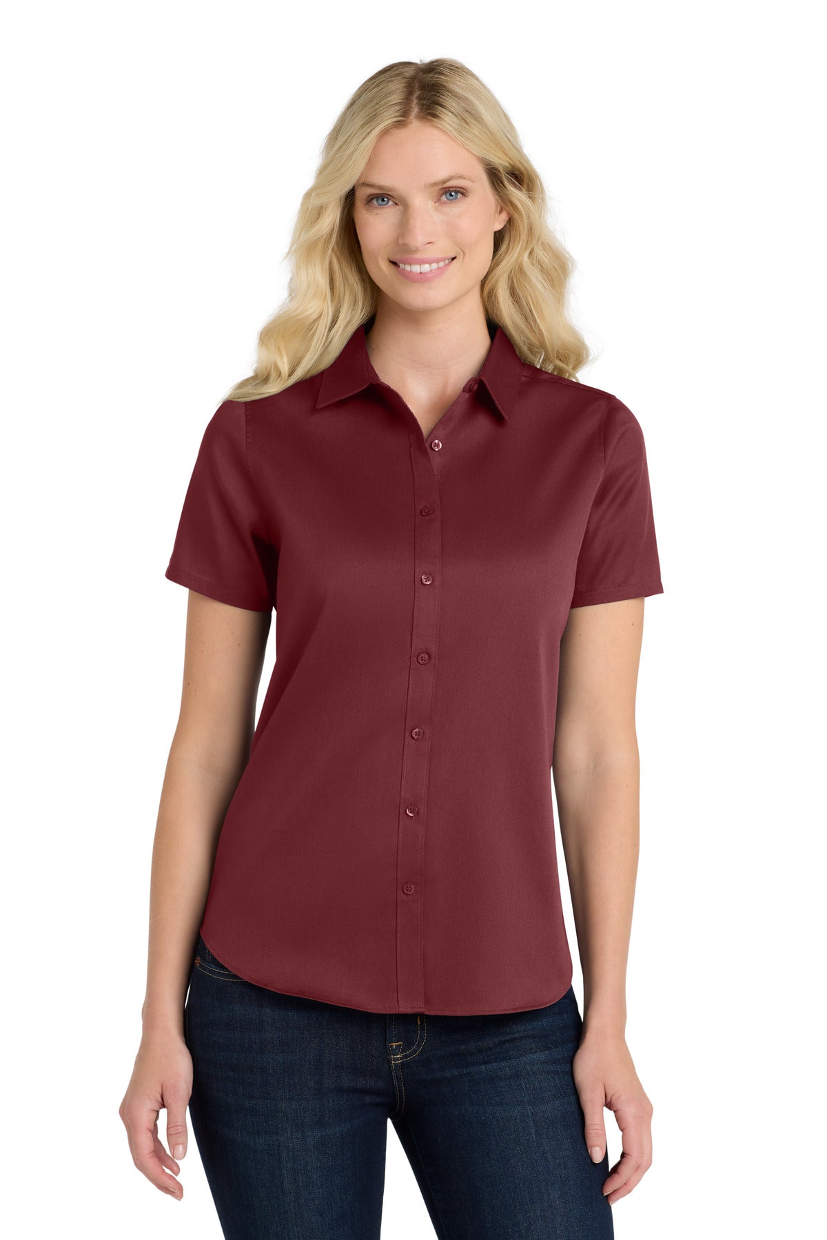 Port Authority ®  Women's Short Sleeve SuperPro React ™ Twill Shirt. LW809