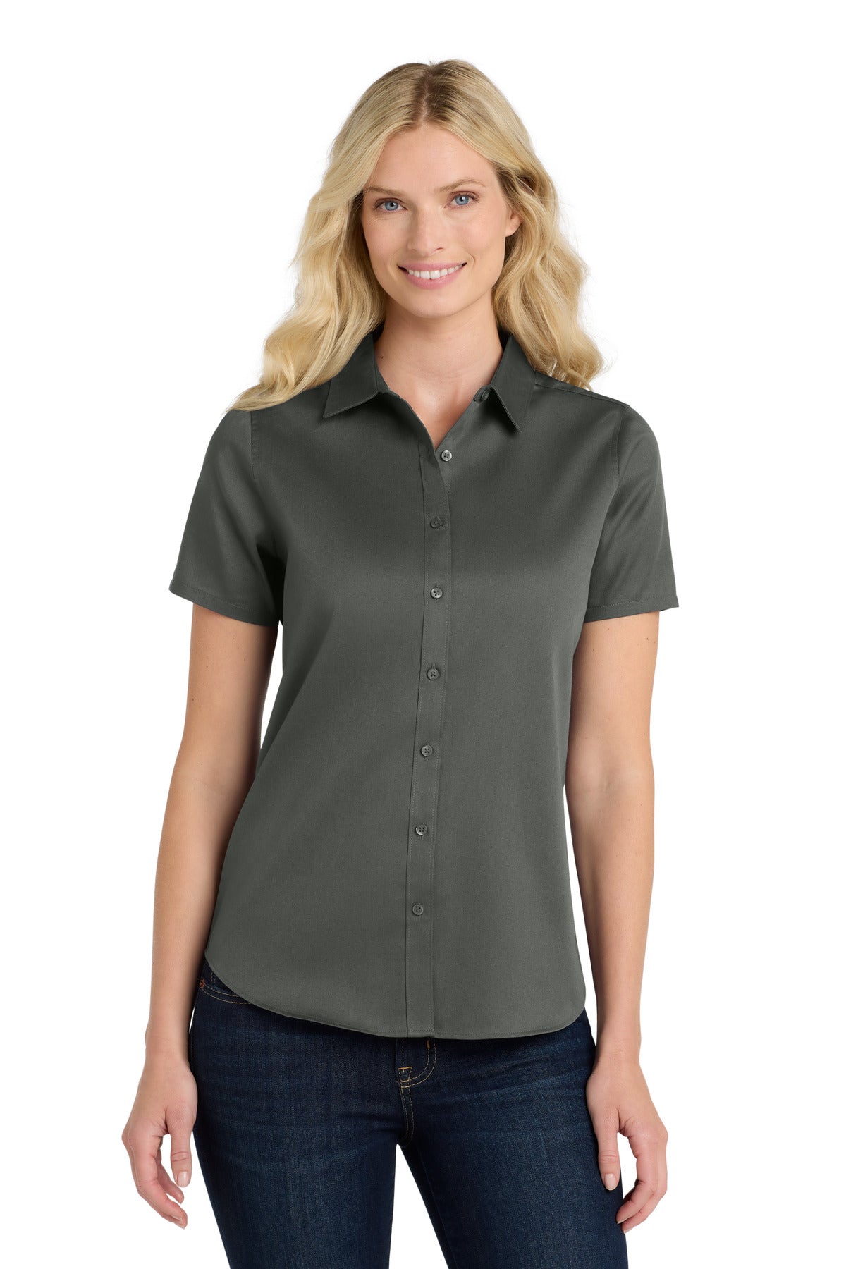 Port Authority ®  Women's Short Sleeve SuperPro React ™ Twill Shirt. LW809