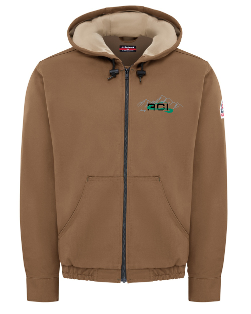 Bulwark® JLH4 Men's Heavyweight FR Brown Duck Hooded Jacket RKJLH4