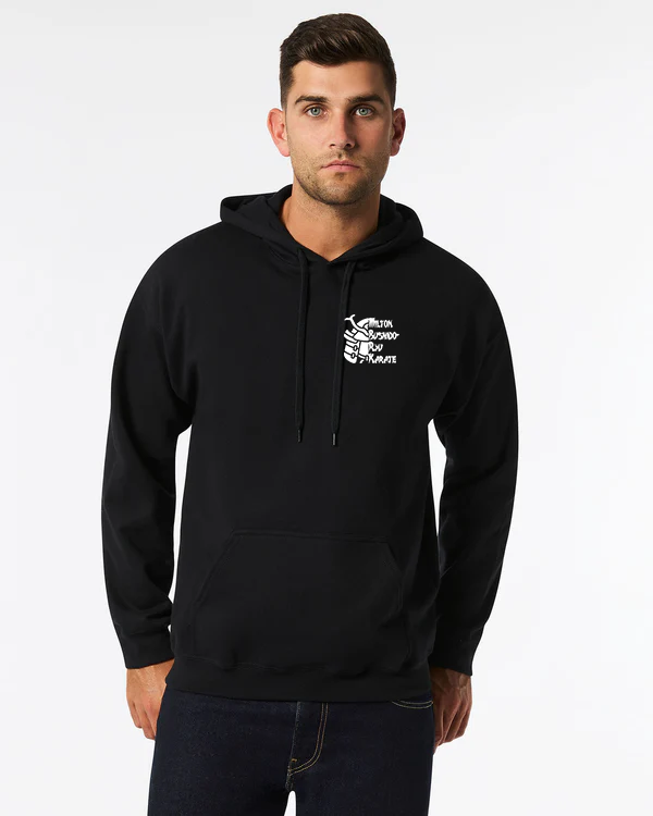 Adult Milton Bushido-Ryu Black Hoodie - Words Sleeve