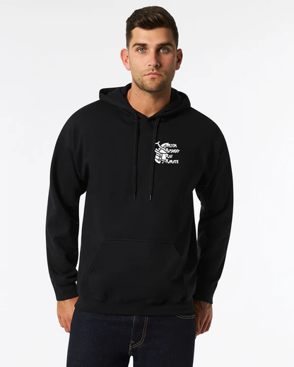 Adult Milton Bushido-Ryu Black Hoodie - Words Sleeve