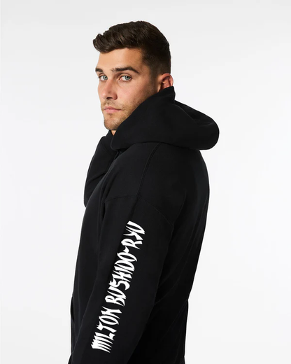 Adult Milton Bushido-Ryu Black Hoodie - Words Sleeve