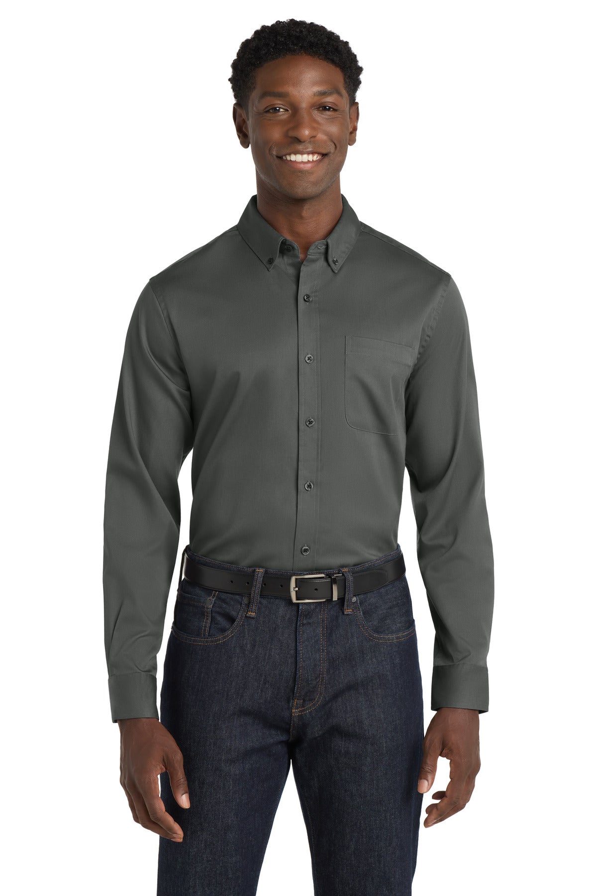 Port Authority ®  Long Sleeve SuperPro React ™  Twill Shirt. W808