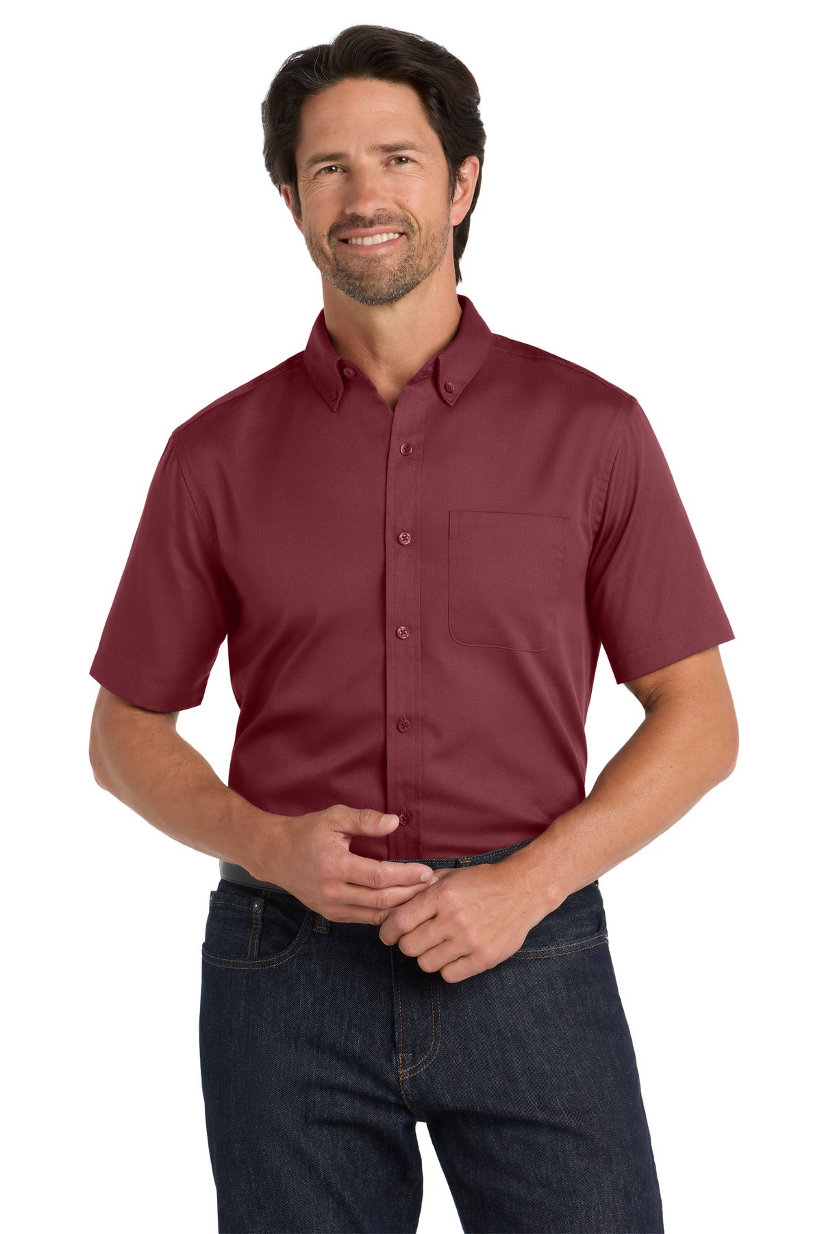 Port Authority ®  Short Sleeve SuperPro React ™  Twill Shirt. W809
