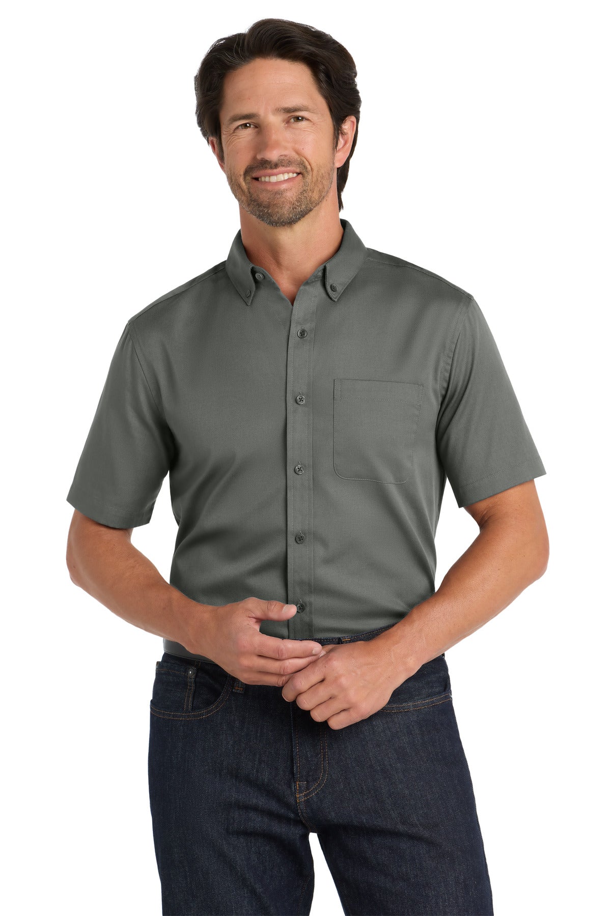 Port Authority ®  Short Sleeve SuperPro React ™  Twill Shirt. W809
