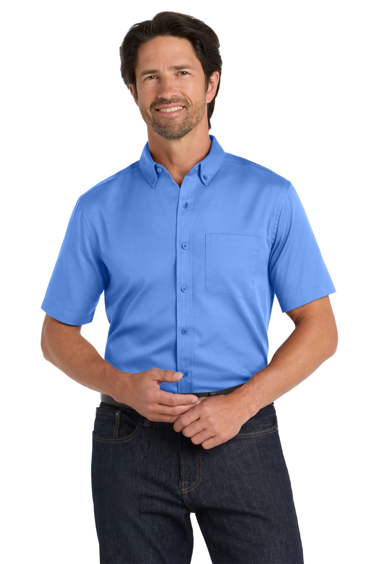Port Authority ®  Short Sleeve SuperPro React ™  Twill Shirt. W809