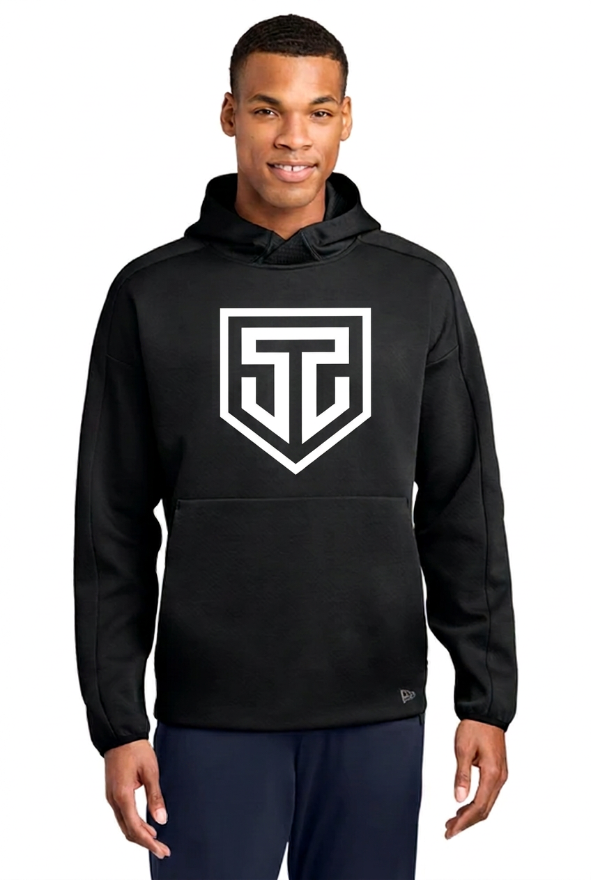 New Era hoodie with smaller Cage 52 front logo