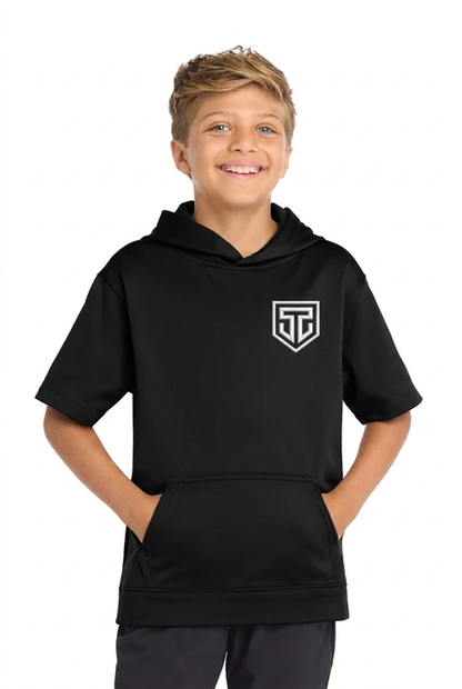 Short-sleeve hoodie with Cage 52 left-chest embroidery