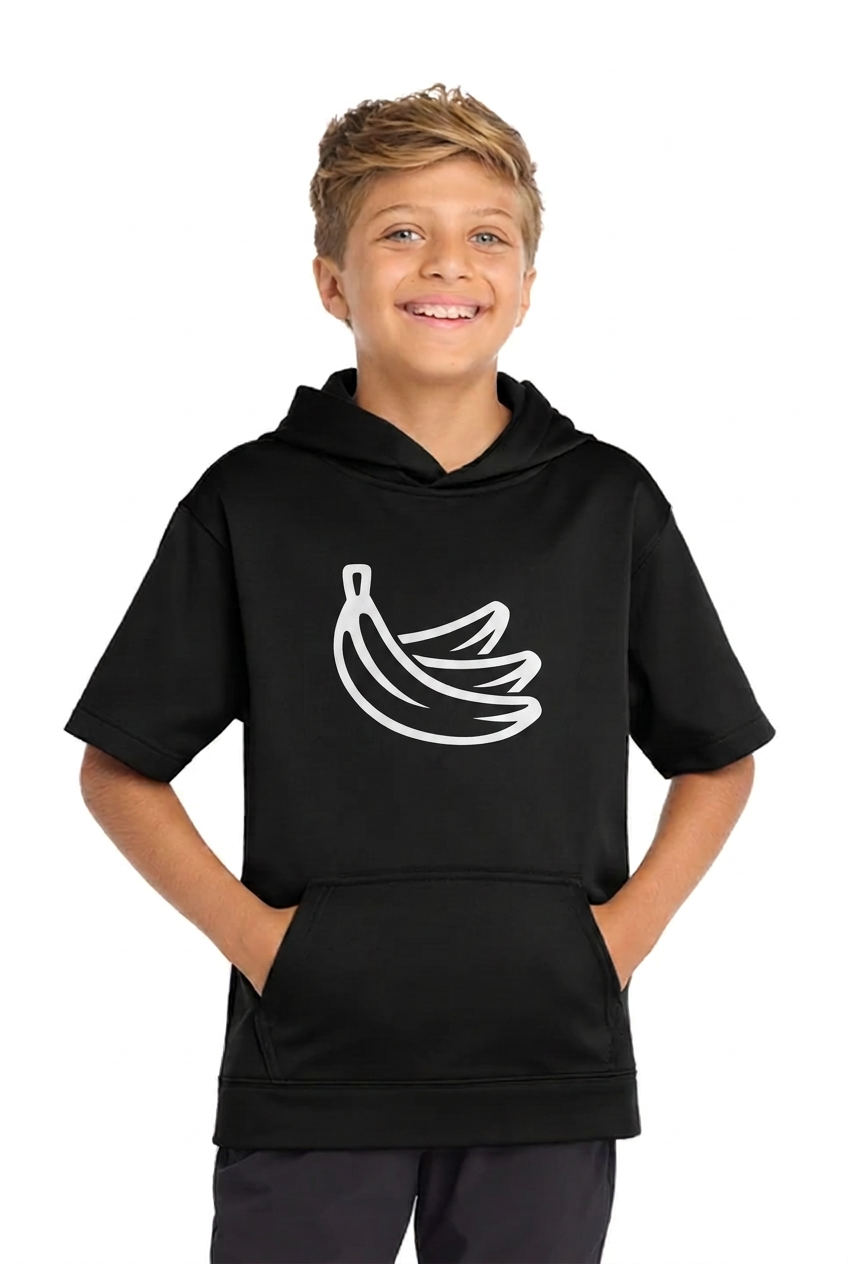 Short-sleeve hoodie with smaller Bananas front logo