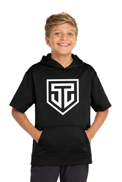 Short-sleeve hoodie with smaller Cage 52 front logo